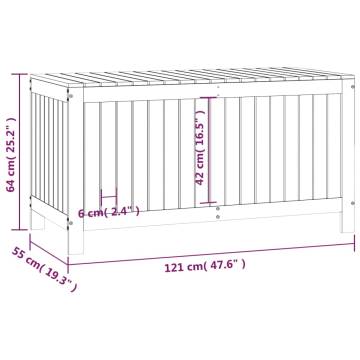 Garden Storage Box White | Solid Pine Wood | 121x55x64 cm