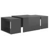 3 Piece High Gloss Grey Nesting Coffee Table Set - Modern Charm