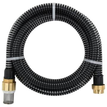 Suction Hose with Brass Connectors - 1.1" Black 7m PVC