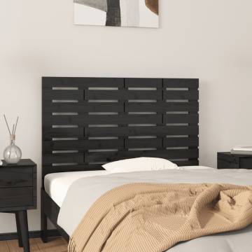 Black Wall Headboard 96x3x63 cm - Solid Pine Wood Elegance