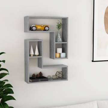 Concrete Grey Wall Shelf Set - 2 pcs | 50x15x50 cm