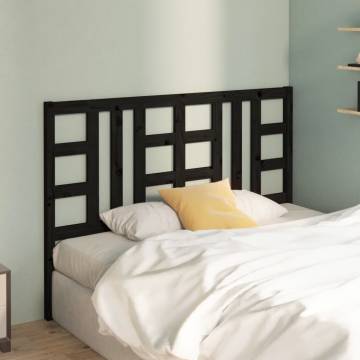 Stylish Black Bed Headboard - Solid Pine Wood, 126x4x100 cm