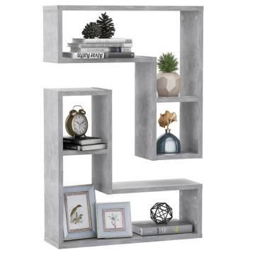 Concrete Grey Wall Shelf Set - 2 pcs | 50x15x50 cm