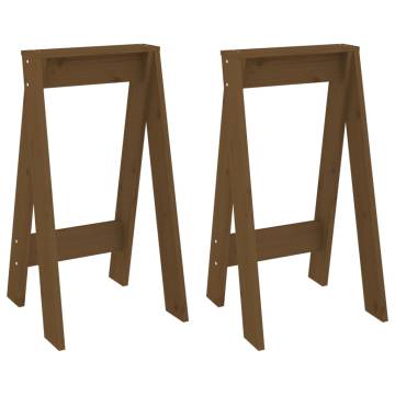 Honey Brown Solid Pine Stools - 2 pcs | Hipo Market