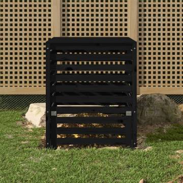 Composter Black 82.5x82.5 cm | Solid Pine Wood - HipoMarket