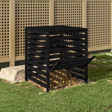 Composter Black 82.5x82.5 cm | Solid Pine Wood - HipoMarket