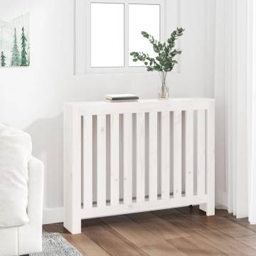 Radiator Cover White 108.5x19x84 cm - Solid Pine Wood