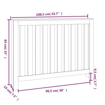 Radiator Cover White 108.5x19x84 cm - Solid Pine Wood