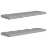 Stylish Floating Wall Shelves 2 pcs in Grey - 90x23.5 cm