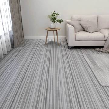 Self-Adhesive Light Grey Flooring Planks - 55 pcs PVC | HipoMarket