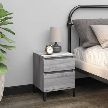 Elegant Grey Sonoma Bedside Cabinets - 2 pcs | HipoMarket