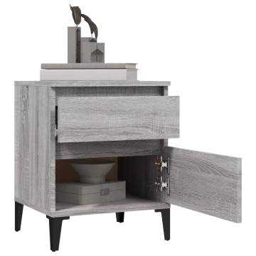 Elegant Grey Sonoma Bedside Cabinets - 2 pcs | HipoMarket