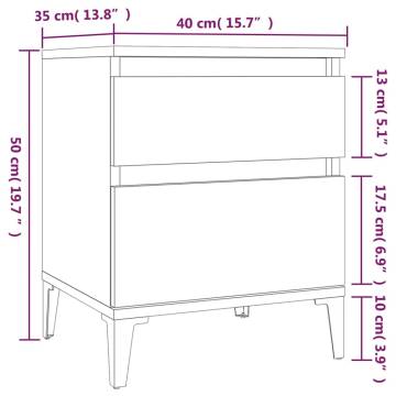 Elegant Grey Sonoma Bedside Cabinets - 2 pcs | HipoMarket