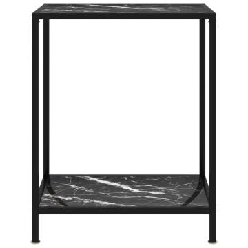 Stylish Black Console Table 60x35x75 cm - Tempered Glass