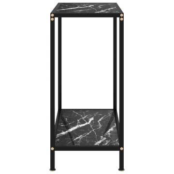 Stylish Black Console Table 60x35x75 cm - Tempered Glass