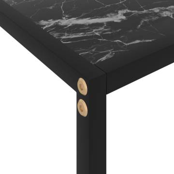 Stylish Black Console Table 60x35x75 cm - Tempered Glass