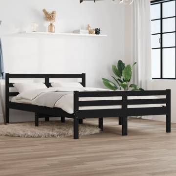 Black Solid Wood Bed Frame 120x200 cm | Modern Bedroom Design