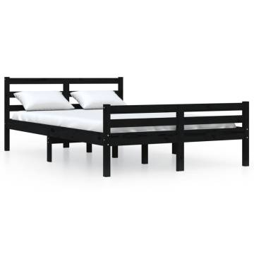 Black Solid Wood Bed Frame 120x200 cm | Modern Bedroom Design