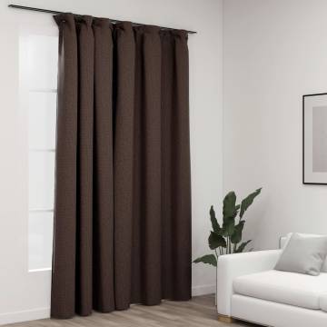 Linen-Look Blackout Curtain Taupe 290x245 cm - Hipomarket