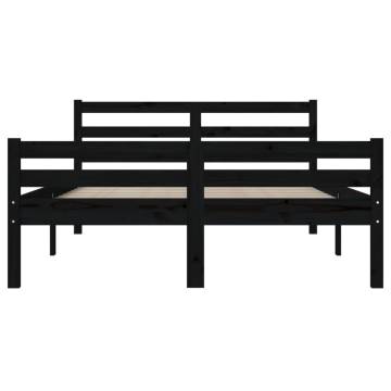 Black Solid Wood Bed Frame 120x200 cm | Modern Bedroom Design