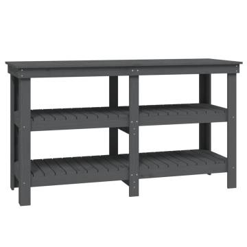 Work Bench Grey 142.5x50x80 cm Solid Wood Pine | HipoMarket