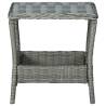 Stylish Light Grey Garden Table - Poly Rattan 45x45 cm