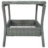 Stylish Light Grey Garden Table - Poly Rattan 45x45 cm