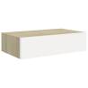 Elegant Oak & White Wall Drawer Shelves - 2 Pcs | HipoMarket