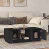 Elegant Black Coffee Table - Solid Pine Wood - 110x50x40 cm