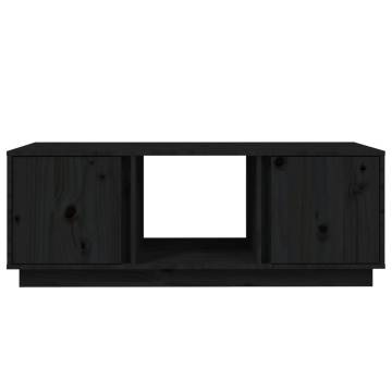 Elegant Black Coffee Table - Solid Pine Wood - 110x50x40 cm