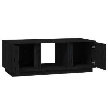 Elegant Black Coffee Table - Solid Pine Wood - 110x50x40 cm