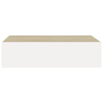 Elegant Oak & White Wall Drawer Shelves - 2 Pcs | HipoMarket