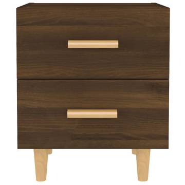 Brown Oak Bed Cabinet - Stylish & Multifunctional