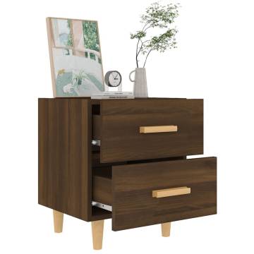 Brown Oak Bed Cabinet - Stylish & Multifunctional