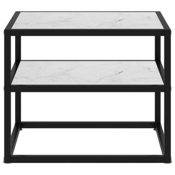 Stylish White Console Table - Tempered Glass 50x40x40 cm