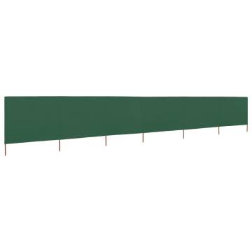 6-Panel Wind Screen Fabric 800x80 cm Green - Durable Shelter