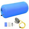 Inflatable Gymnastic Roll with Pump 120x90 cm PVC Blue Colour blue Size 120 x 90 cm 