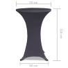 Stretch Table Cover 2 pcs 70 cm Anthracite - Hipomarket