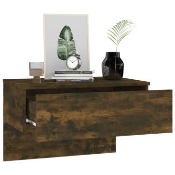 Wall-Mounted Bedside Cabinet in Smoked Oak | HipoMarket