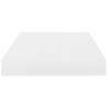 High Gloss White Floating Wall Shelf - 40x23x3.8 cm MDF