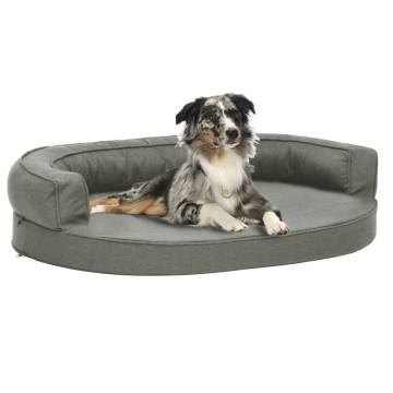 Ergonomic Dog Bed Mattress 75x53 cm - Linen Look Grey