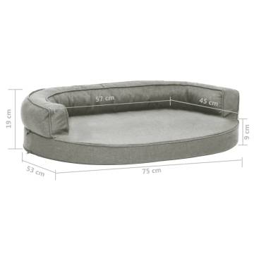 Ergonomic Dog Bed Mattress 75x53 cm - Linen Look Grey