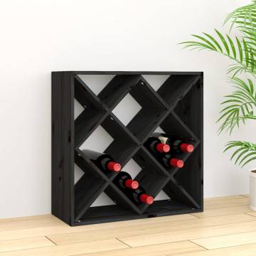 Stylish Black Wine Cabinet - Solid Pine - 62x25x62 cm