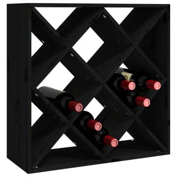 Stylish Black Wine Cabinet - Solid Pine - 62x25x62 cm