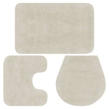 Luxury Bathroom Mat Set - 3 Piece White Cotton - Hipomarket