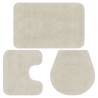 Bathroom Mat Set 3 Pieces Fabric White Colour white Quantity in Package 1 