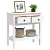 Classic White Console Table - Solid Pine Wood 75x35x75 cm