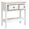 Classic White Console Table - Solid Pine Wood 75x35x75 cm