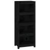 Book Cabinet Black - Solid Pine Wood 50x35x125.5 cm