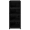 Book Cabinet Black - Solid Pine Wood 50x35x125.5 cm